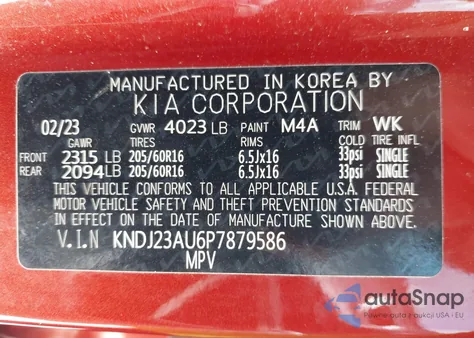 2023 Kia Soul Lx from USA, damaged, VIN KNDJ23AU6P7879586